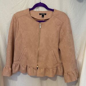 Roz & Ali Blush Ruffle Hem Jacket
